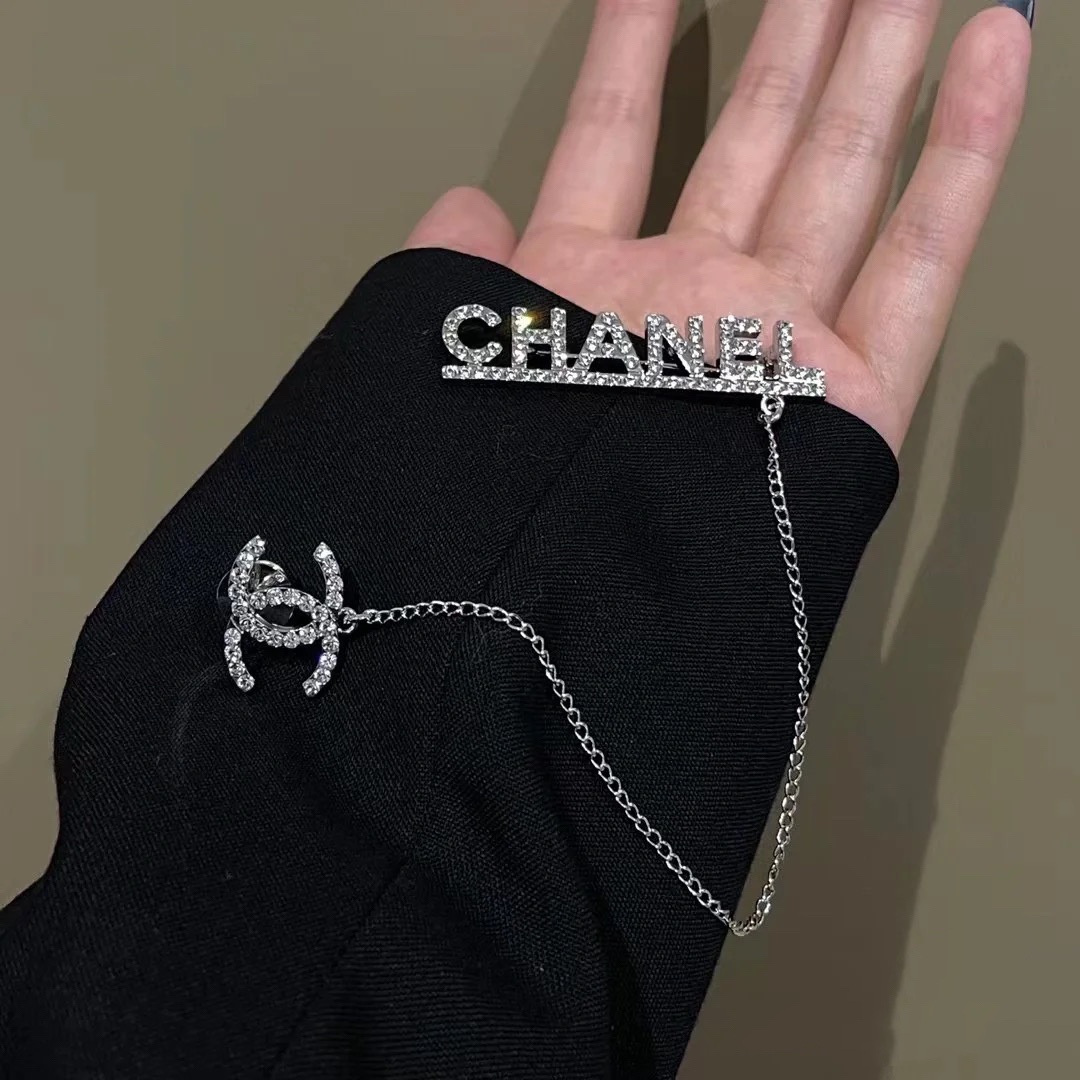 Chanel Monogram Tassel Chain Brooch - Best Replica Jewelry™
