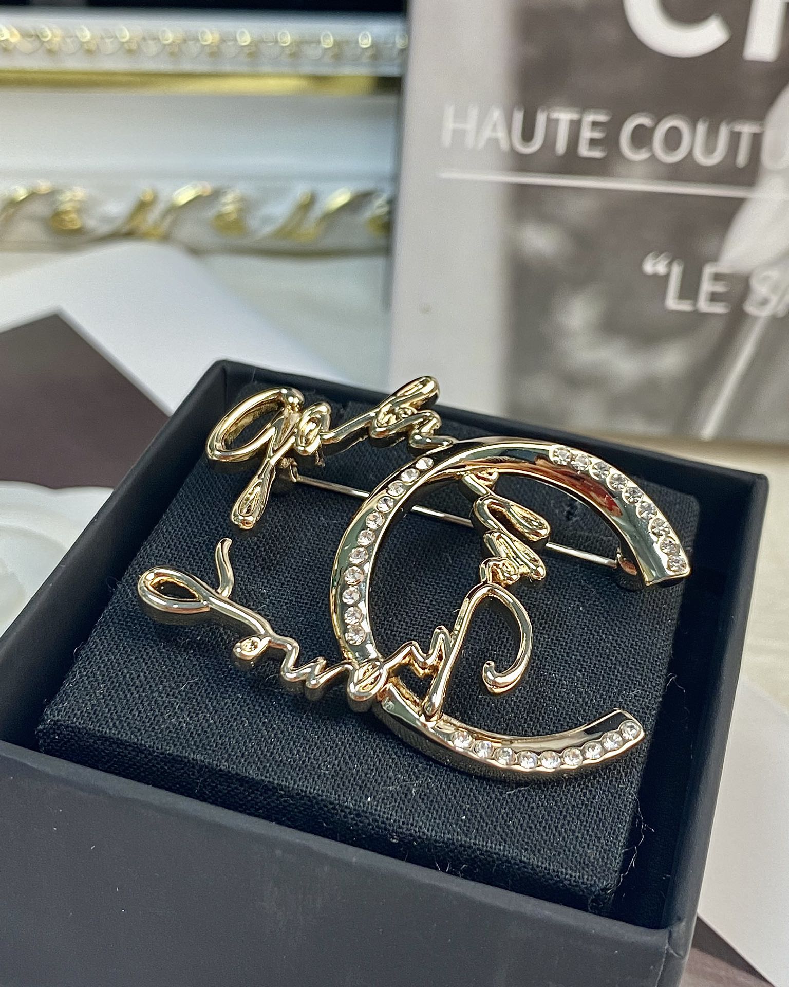 Chanel Monogram Half CC Brooch - Best Replica Jewelry™