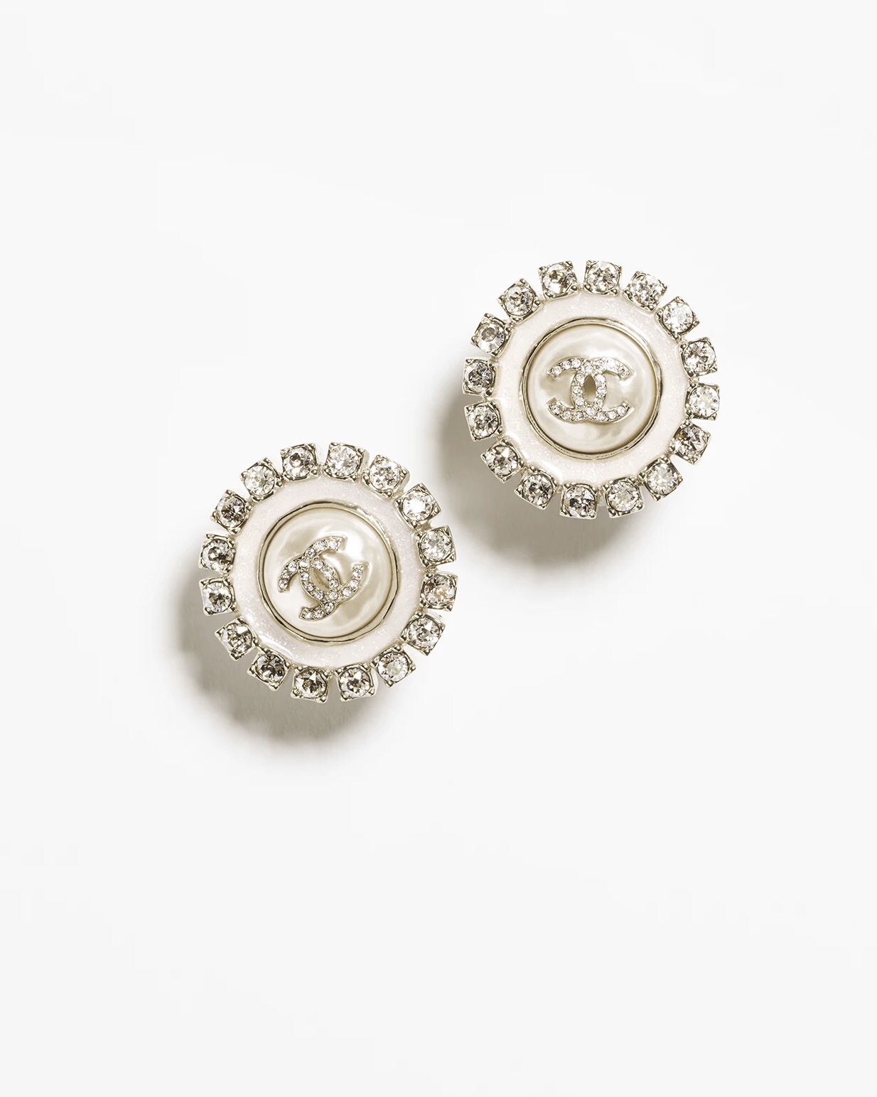 Chanel Sunflower Diamond Round Stud Earrings - Best Replica Jewelry™