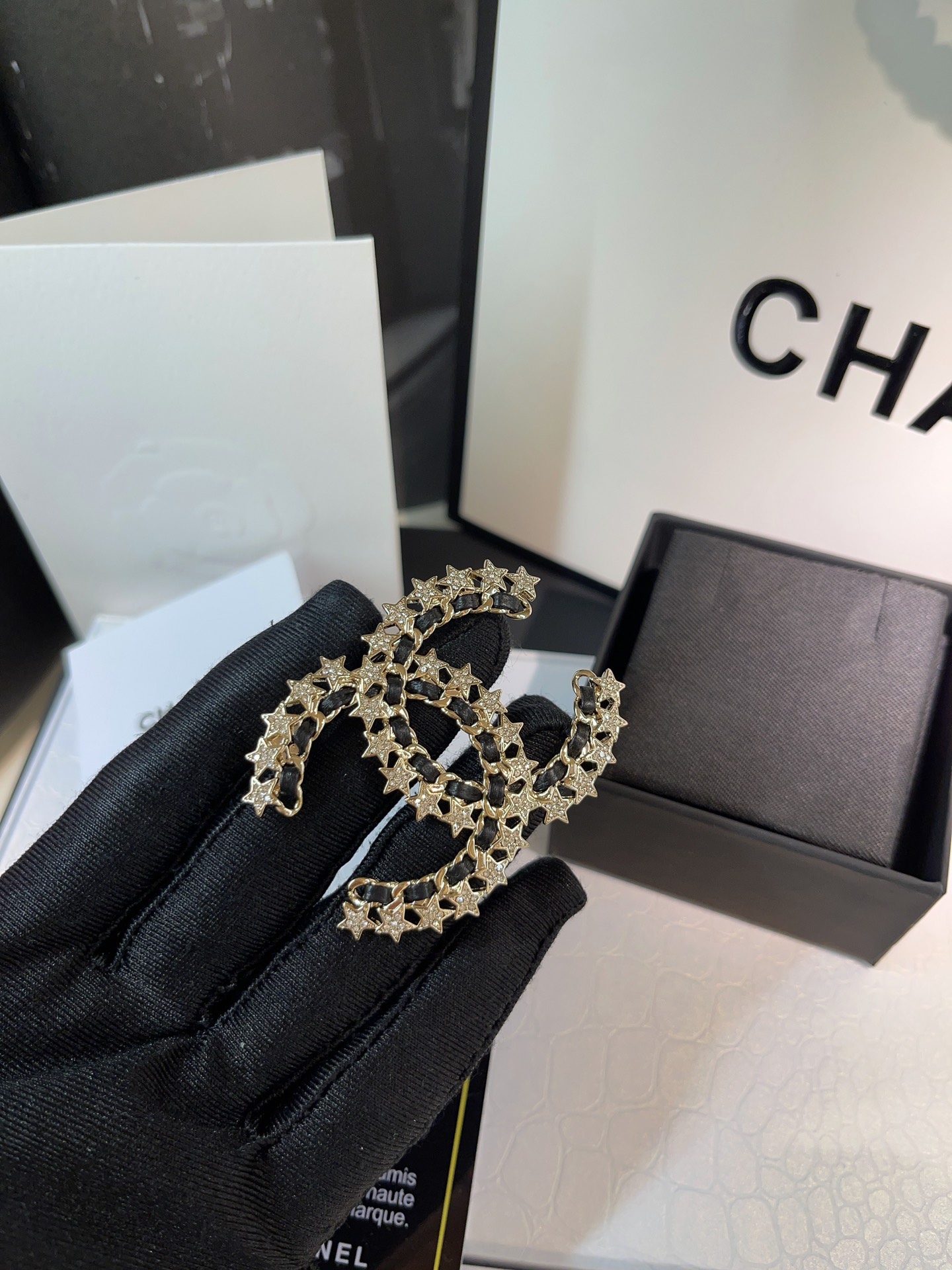Chanel Little Star Leather Wrap CC Brooch - Best Replica Jewelry™