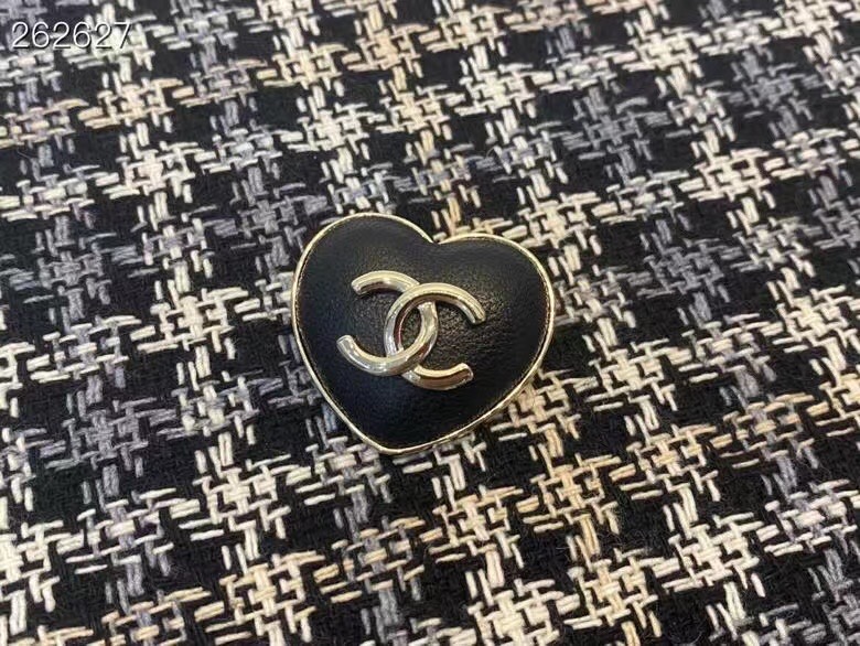 Chanel Black Leather Heart Brooch - Best Replica Jewelry™
