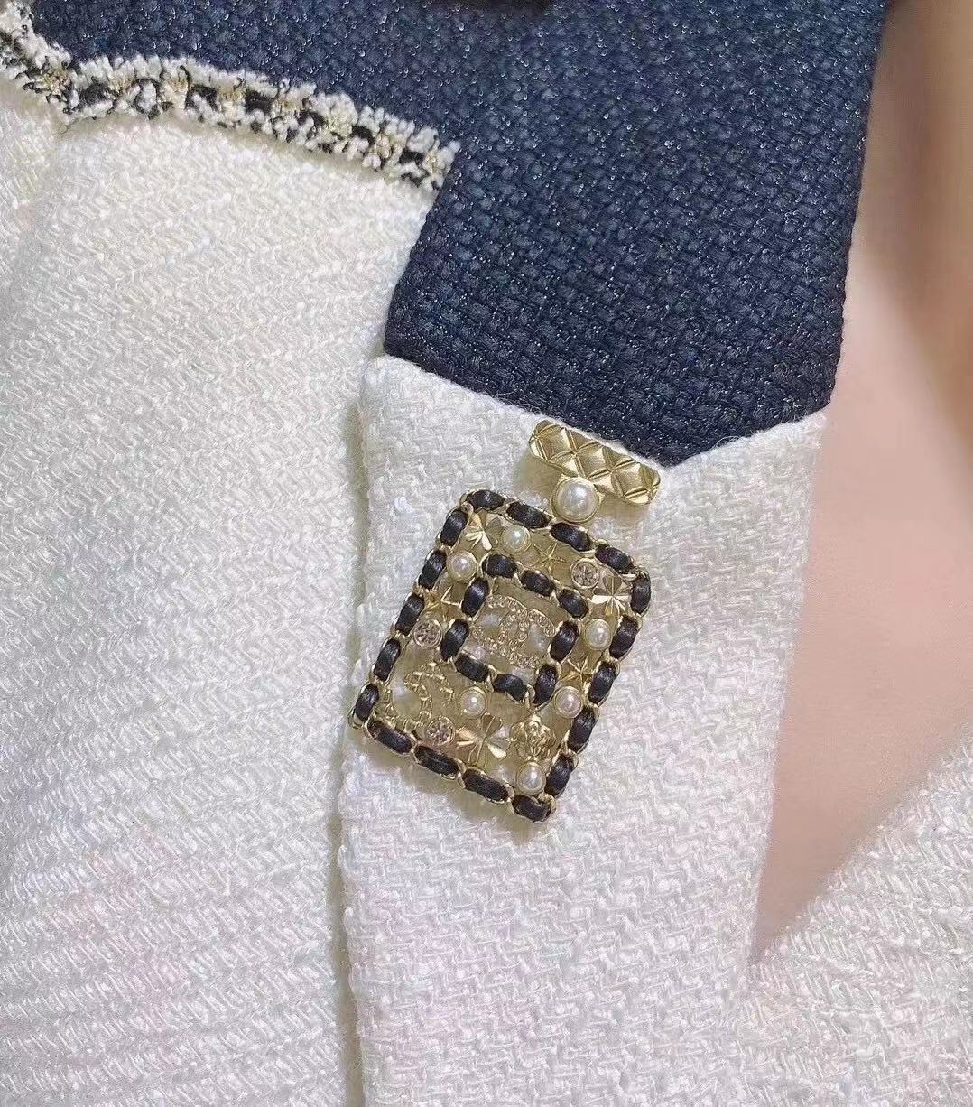 Chanel Leather Wrap Perfume Bottle Brooch - Best Replica Jewelry™