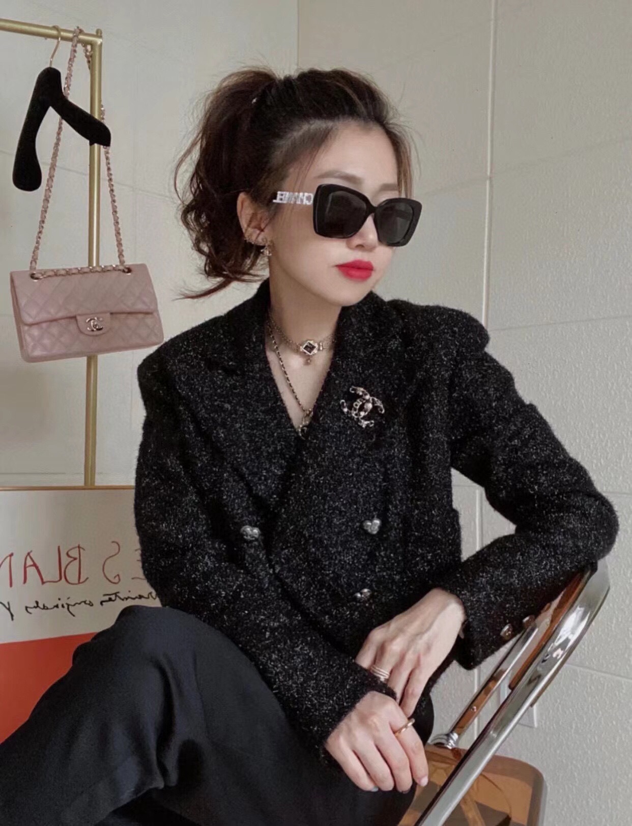 Chanel Star Leather Wrap Gold CC Brooch - Best Replica Jewelry™