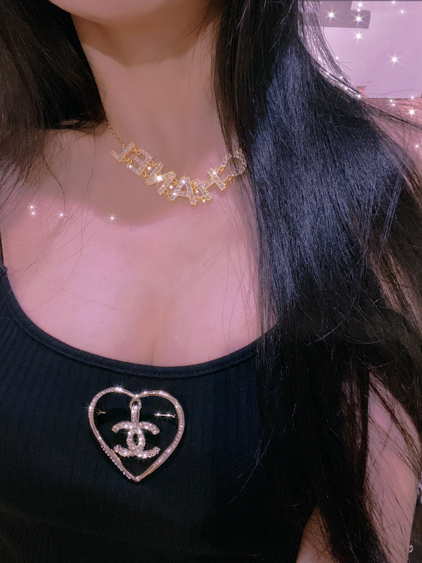 Chanel Embossed Monogram Hollow Heart Brooch - Best Replica Jewelry™