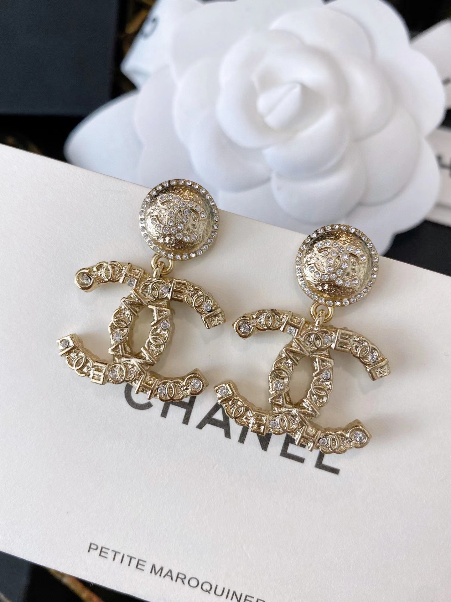 Chanel Embossed Monogram Brooch Earrings Necklace - Best Replica Jewelry™