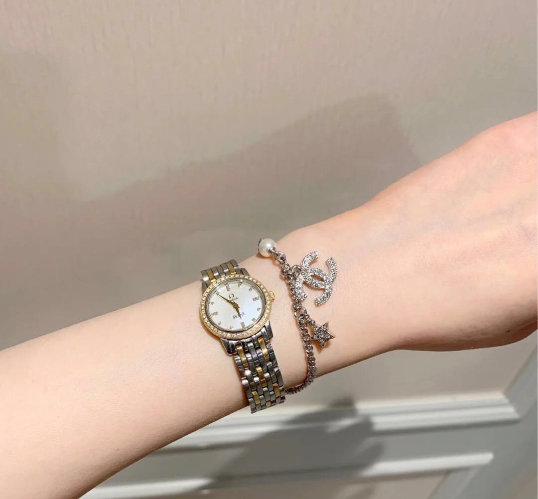 Chanel Star Pearl Chain Silver Bracelet - Best Replica Jewelry™