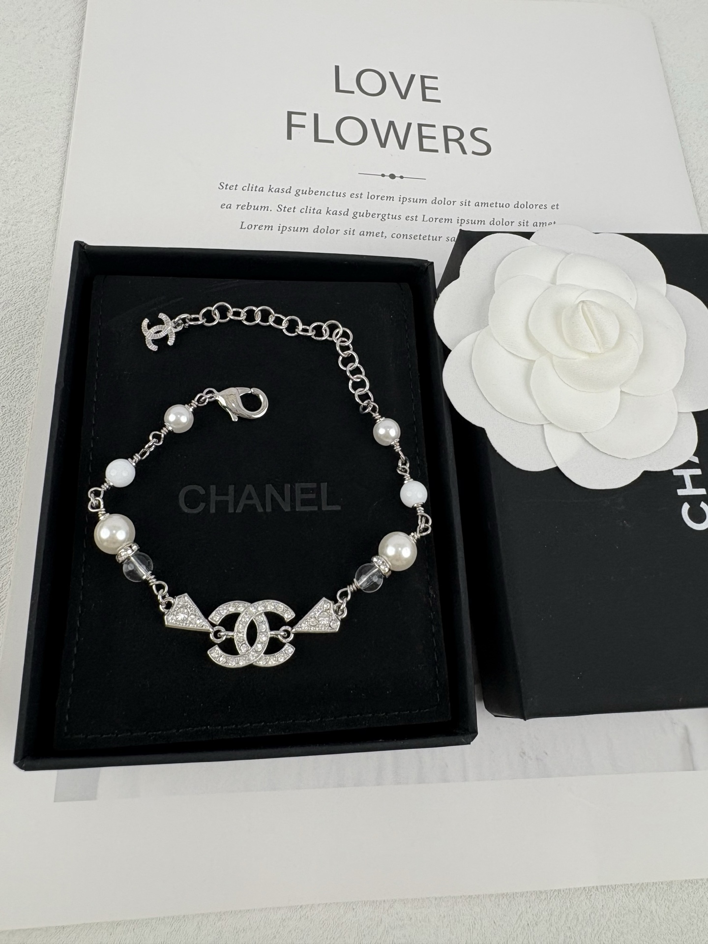 Chanel Diamond Paved Triangle Bracelet - Best Replica Jewelry™