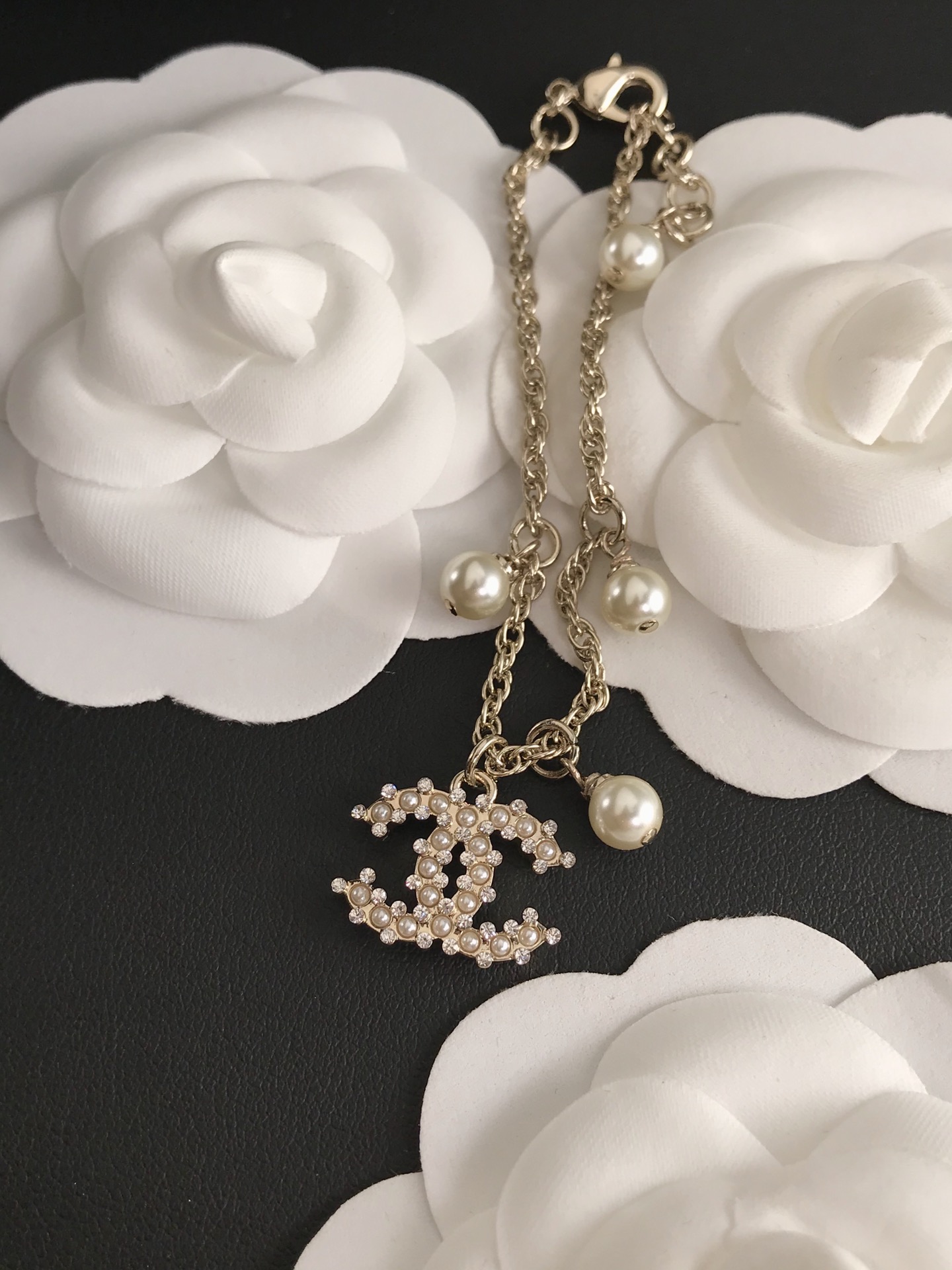 Chanel Star Pearl Chain Silver Bracelet - Best Replica Jewelry™