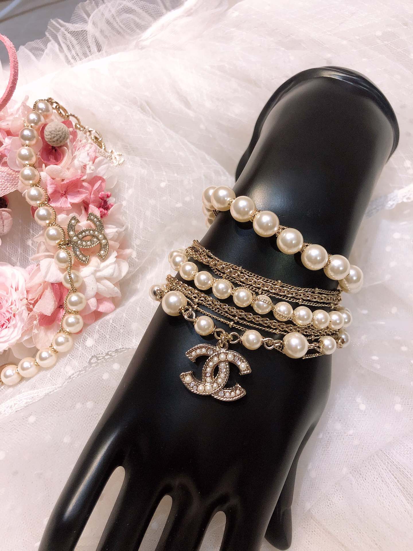 Chanel Vintage Multi Row Pearl Bracelet - Best Replica Jewelry™