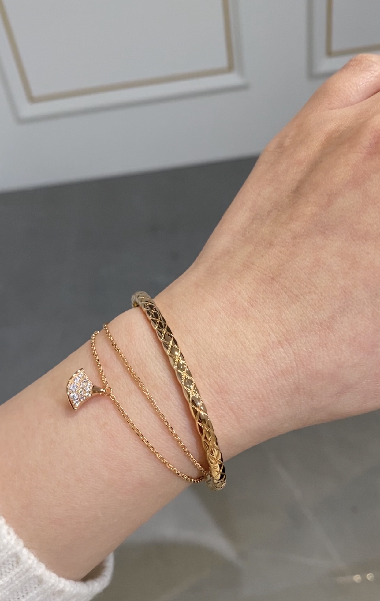 Chanel Coco Crush Open Cuff Bangle Bracelet - Best Replica Jewelry™