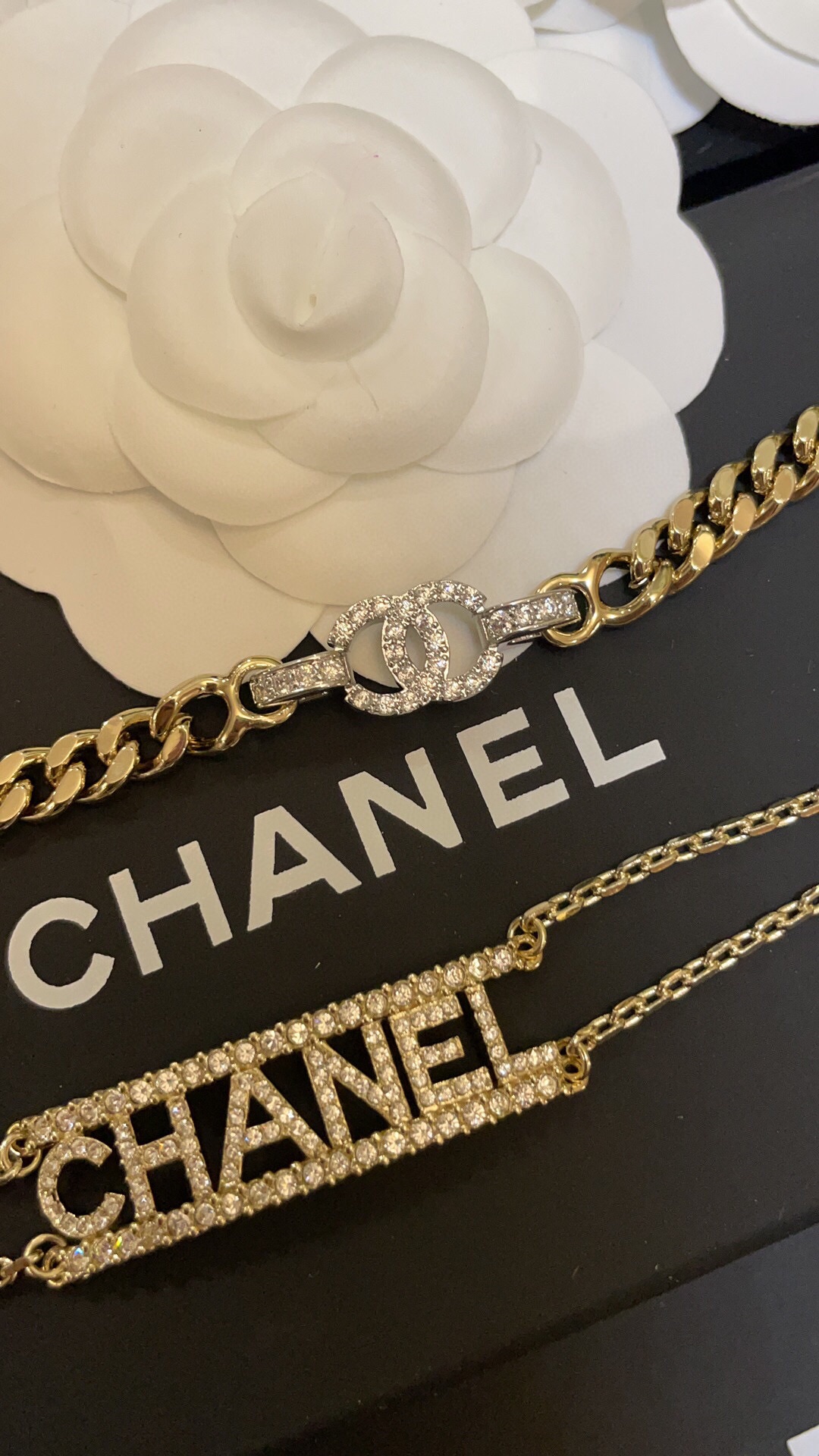 Chanel Mixed Color Cuban Chain Bracelet Earrings Choker Necklace - Best Replica Jewelry™