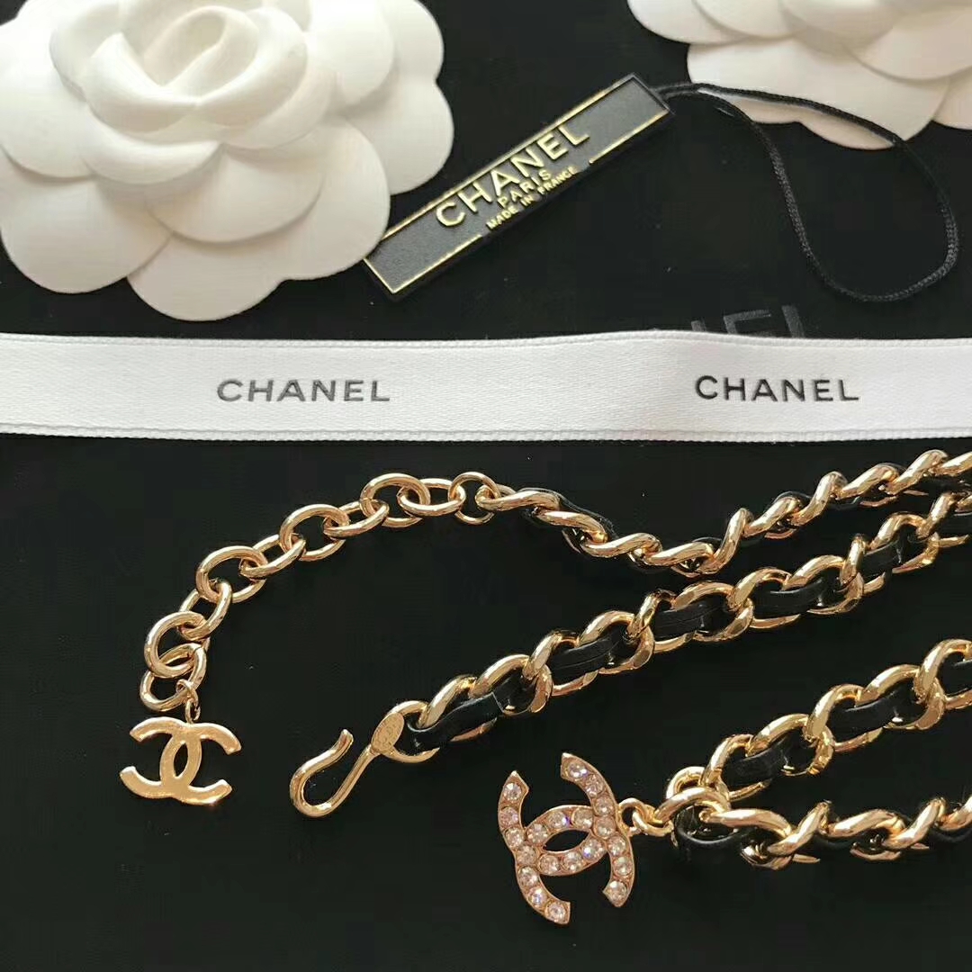 Chanel Leather Woven O Chain Bracelet Choker Necklace - Best Replica Jewelry™