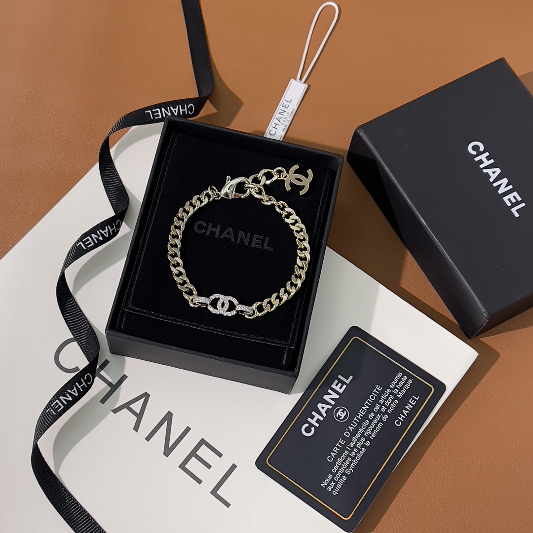 Chanel Mixed Color Cuban Chain Bracelet Earrings Choker Necklace - Best Replica Jewelry™