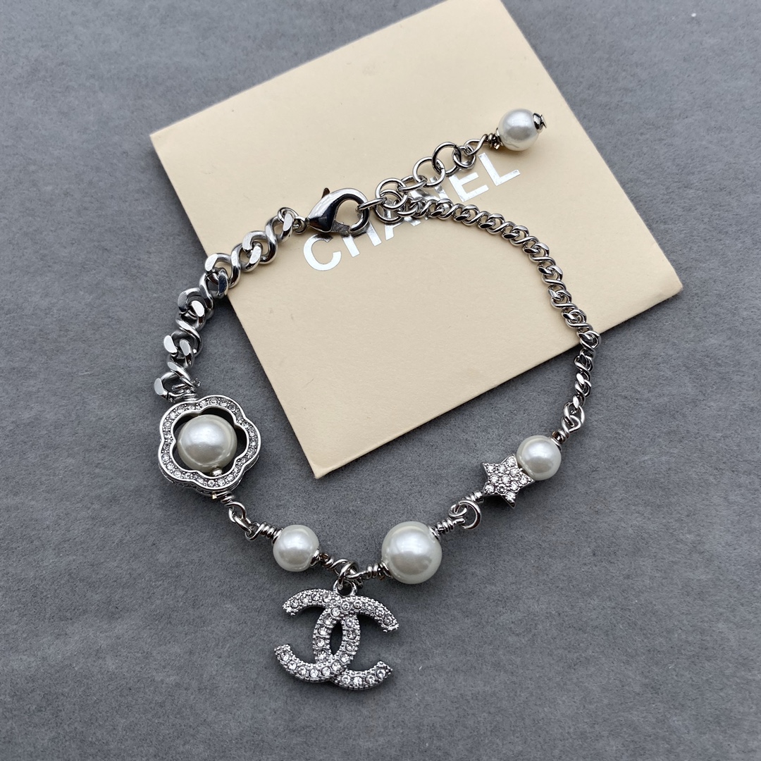 Chanel Flower Enhancer Pearl Bracelet Earrings Necklace - Best Replica Jewelry™