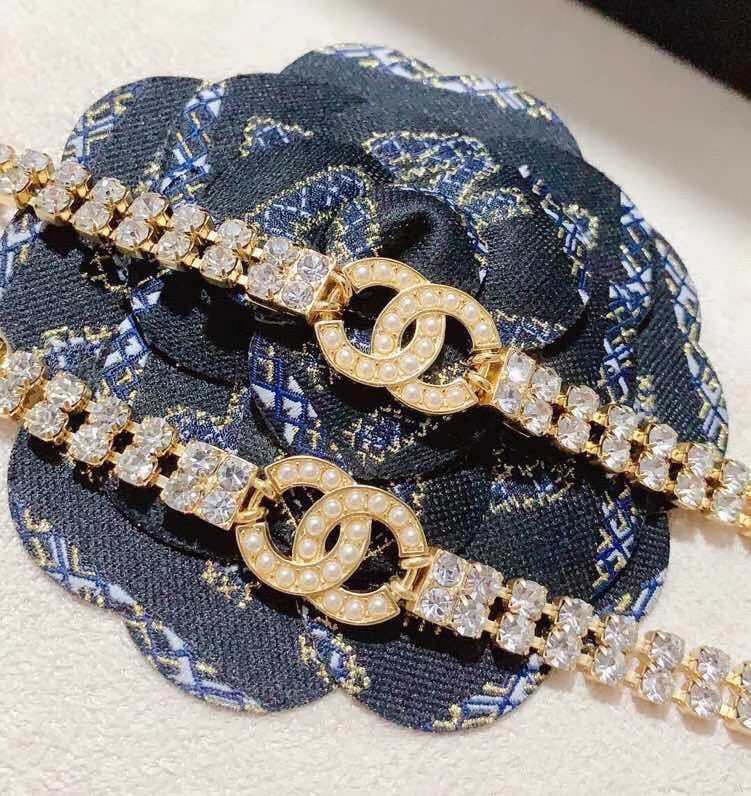 Chanel Prong-set Rhinestone Bracelet Earrings Necklace - Best Replica Jewelry™