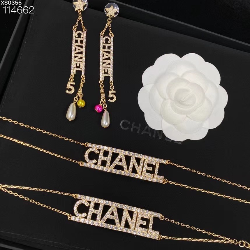 Chanel Monogram Earrings Bracelet Necklace - Best Replica Jewelry™