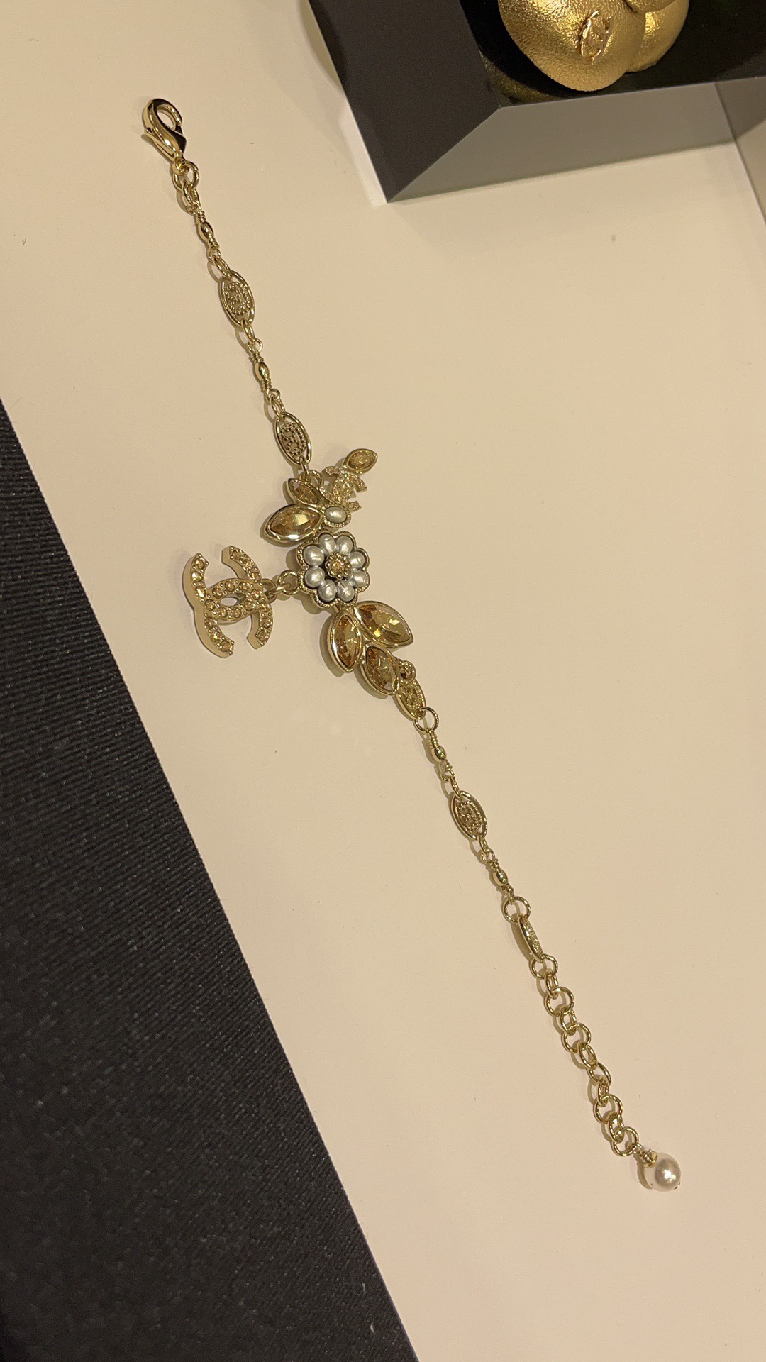 Chanel Ear of Wheat Pearl Flower Bracelet - Best Replica Jewelry™
