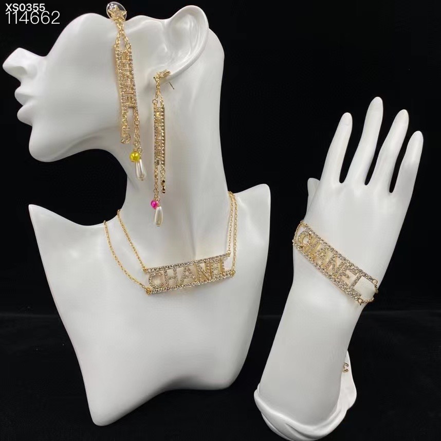 Chanel Monogram Earrings Bracelet Necklace - Best Replica Jewelry™