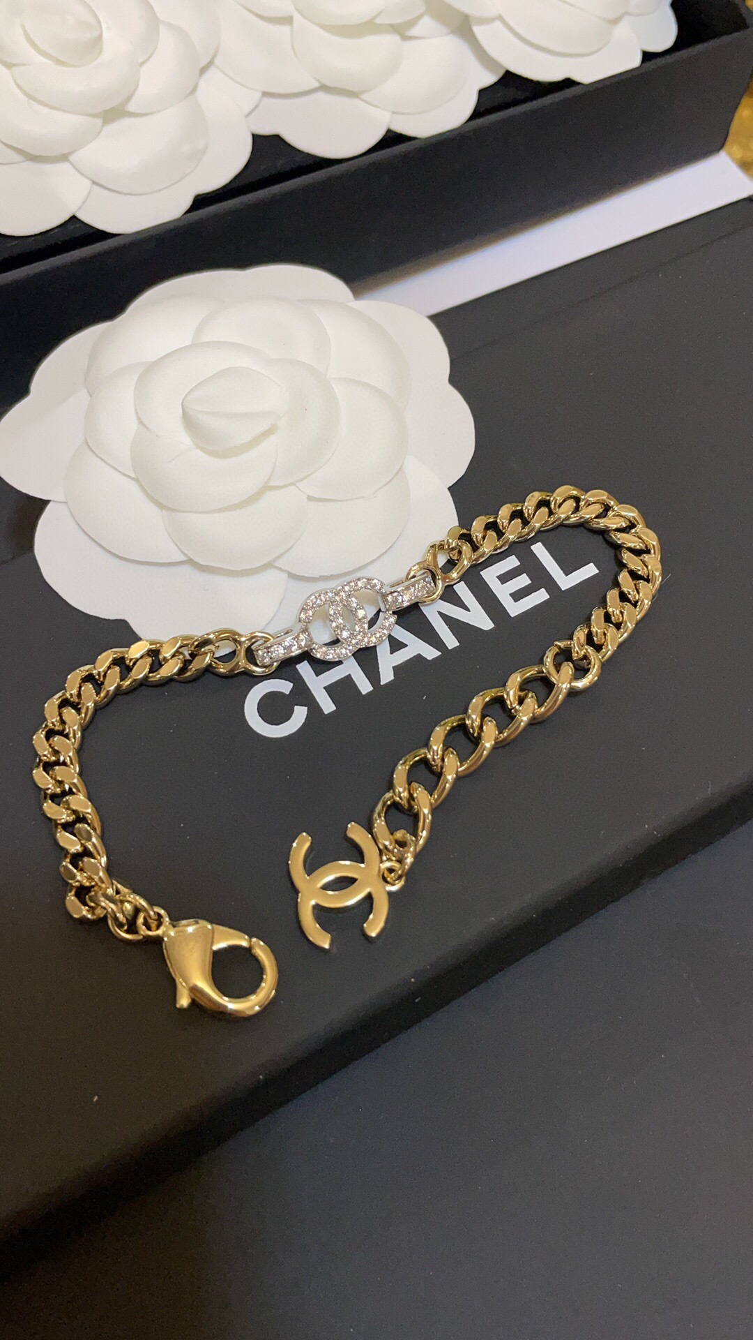 Chanel Mixed Color Cuban Chain Bracelet Earrings Choker Necklace - Best Replica Jewelry™