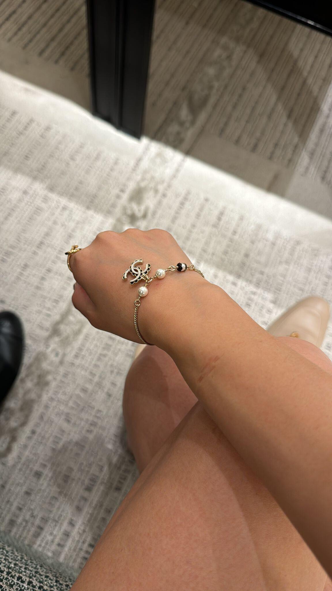 Chanel Black Lace CC Bracelet - Best Replica Jewelry™