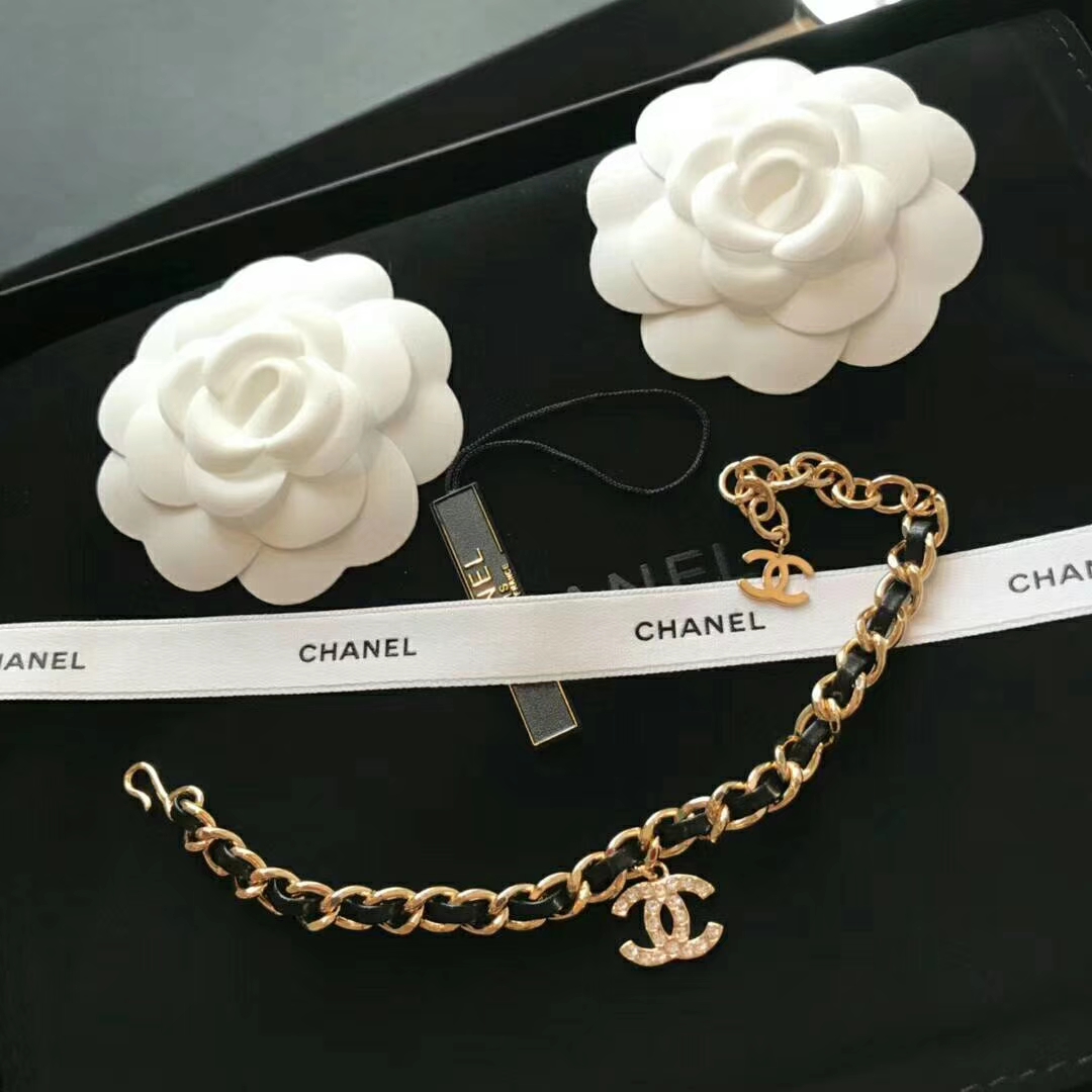 Chanel Leather Woven O Chain Bracelet Choker Necklace - Best Replica Jewelry™