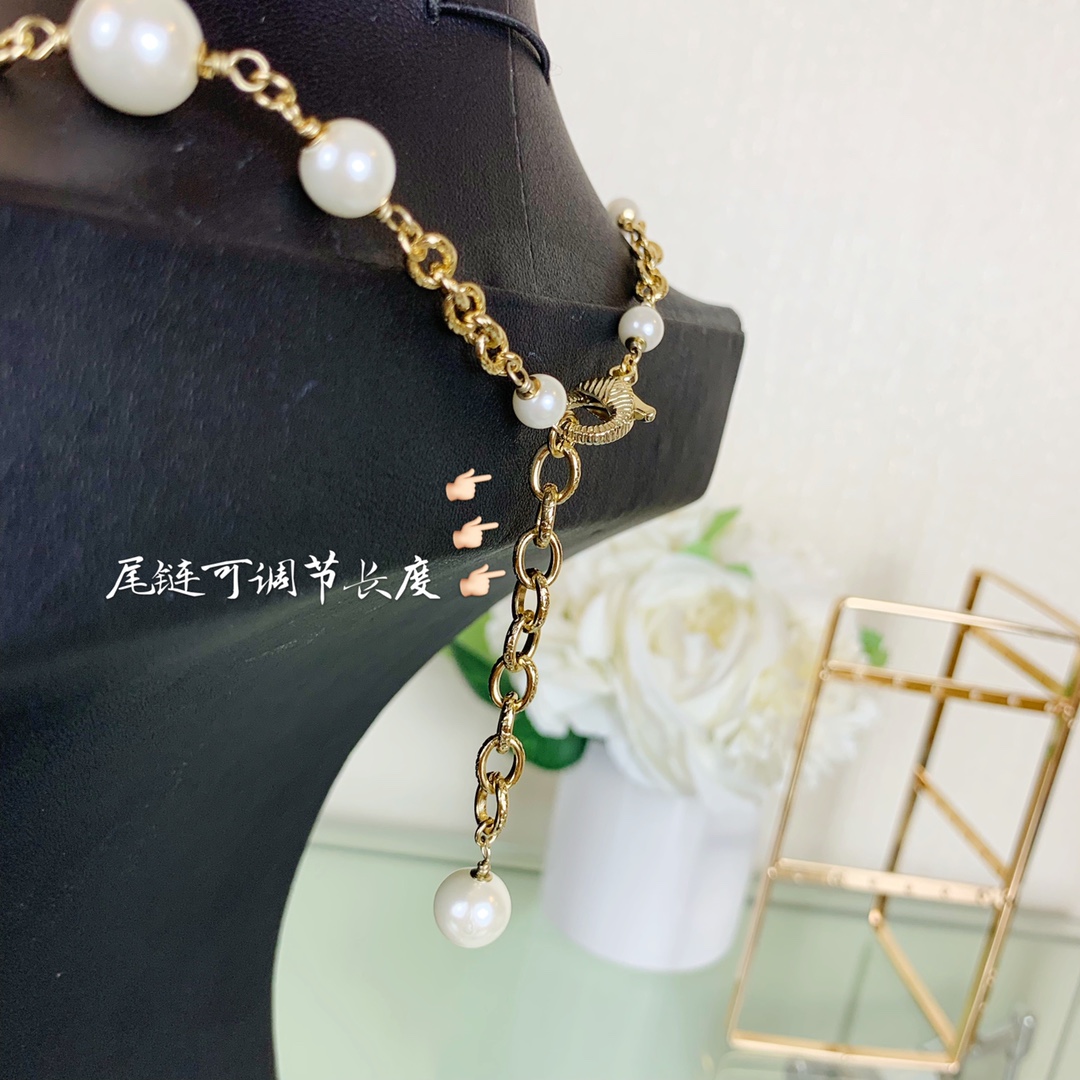 Chanel Princess Star Heart NO.5 Pearl Charms Necklace - Best Replica Jewelry™