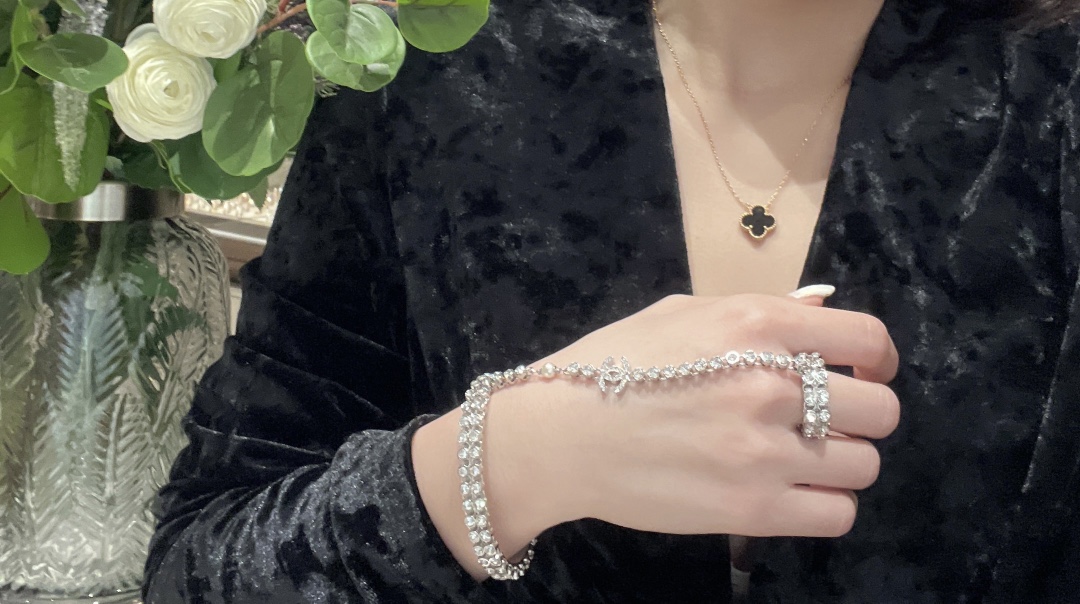 Chanel Hand Chain Hand Harness Open Cuff Bangle Bracelet Ring - Best Replica Jewelry™
