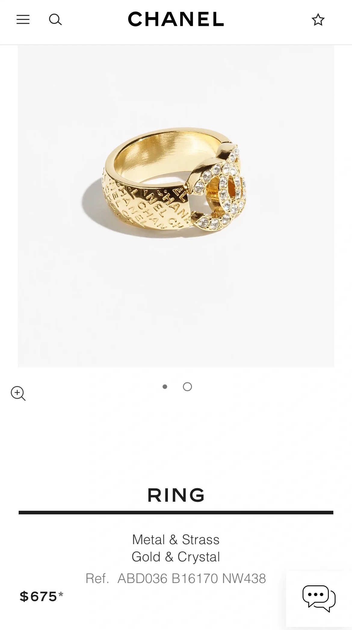 Chanel Monogram Debossed Wide Gold Ring - Best Replica Jewelry™