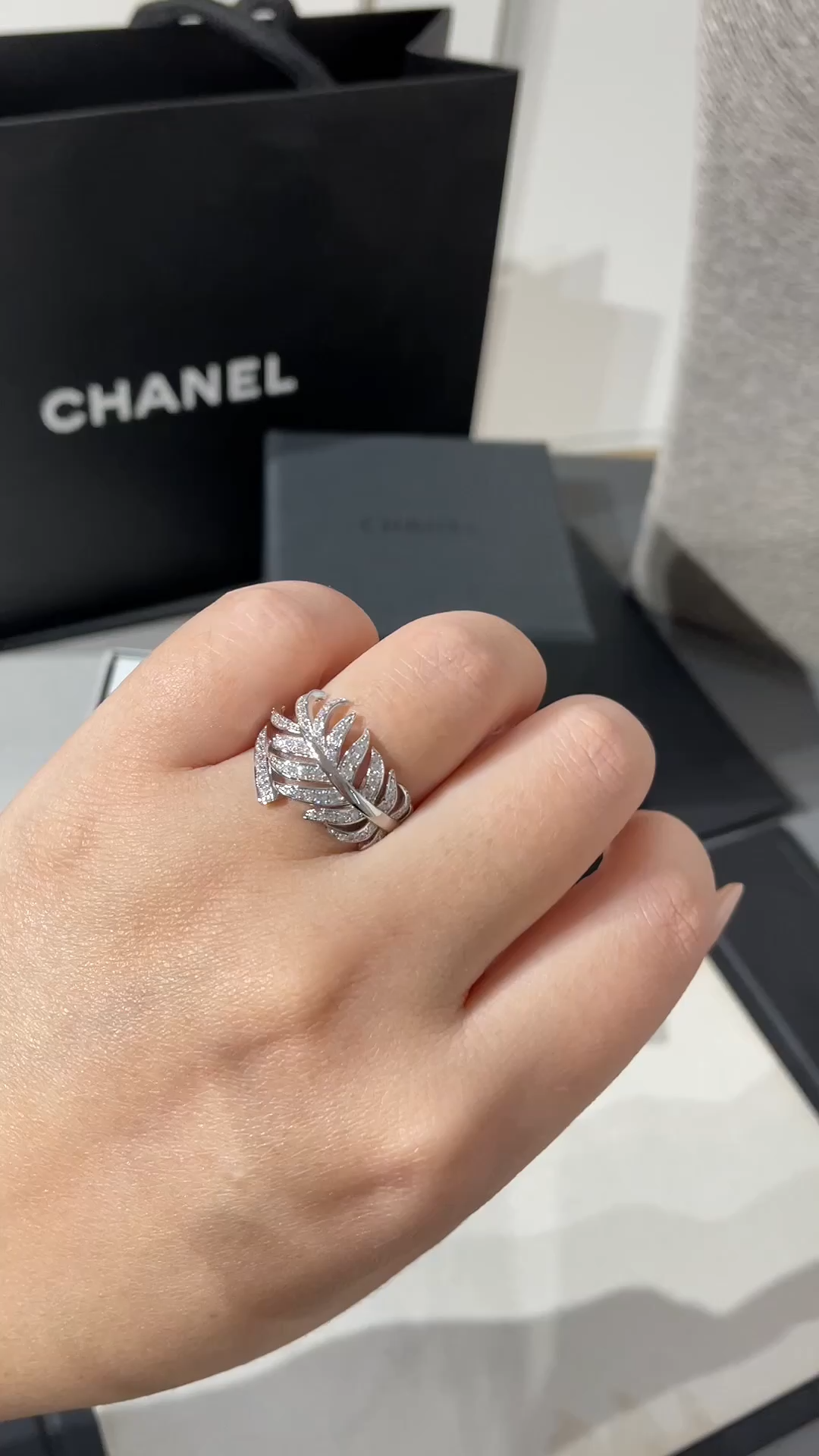 Chanel Diamond Feather Plume De Ring Earrings Necklaces - Best Replica Jewelry™