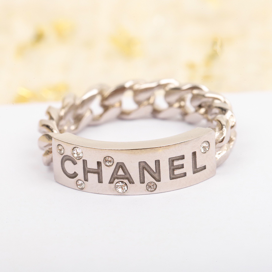 Chanel Monogram Silver Ring - Best Replica Jewelry™