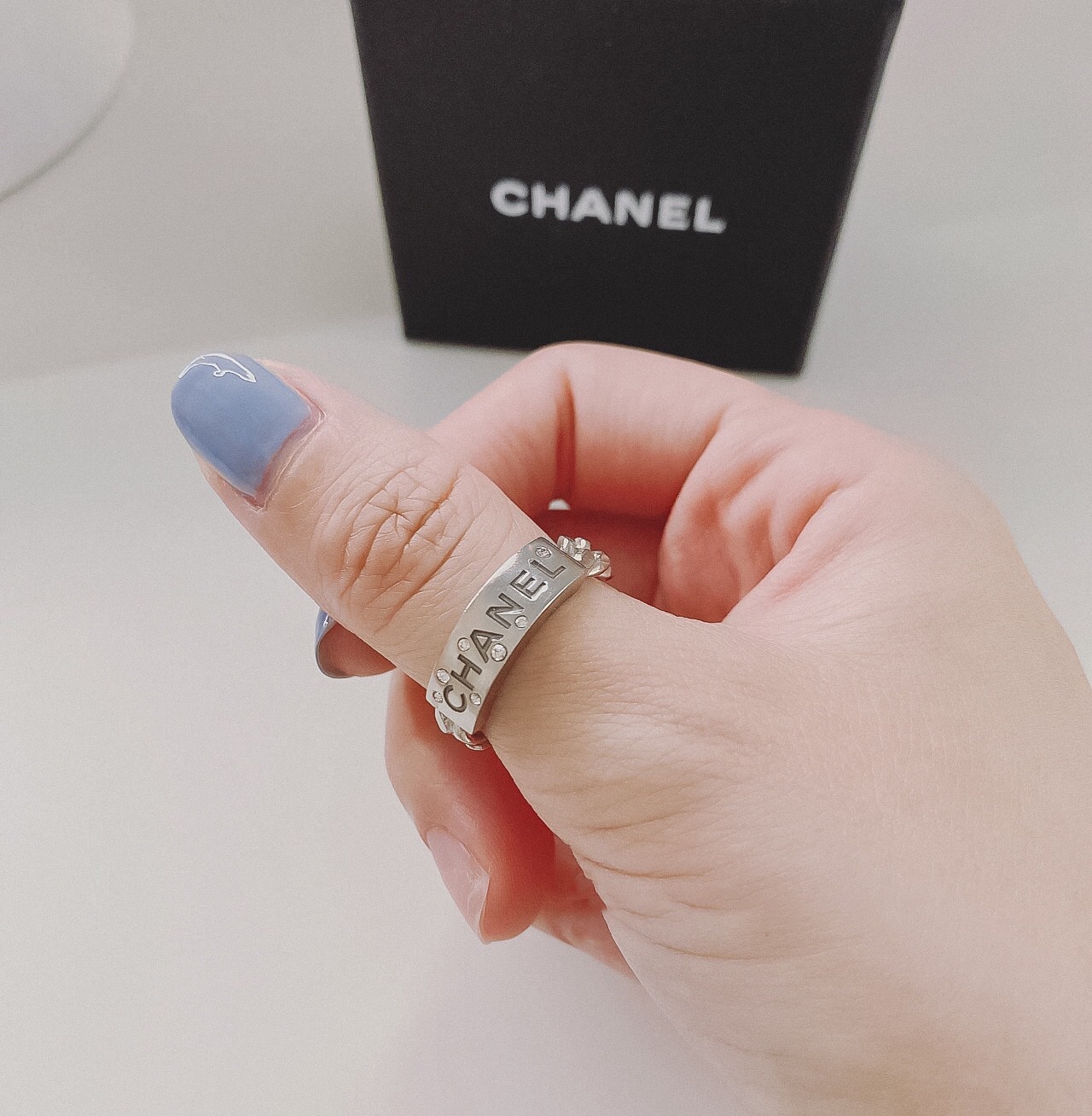 Chanel Monogram Silver Ring - Best Replica Jewelry™