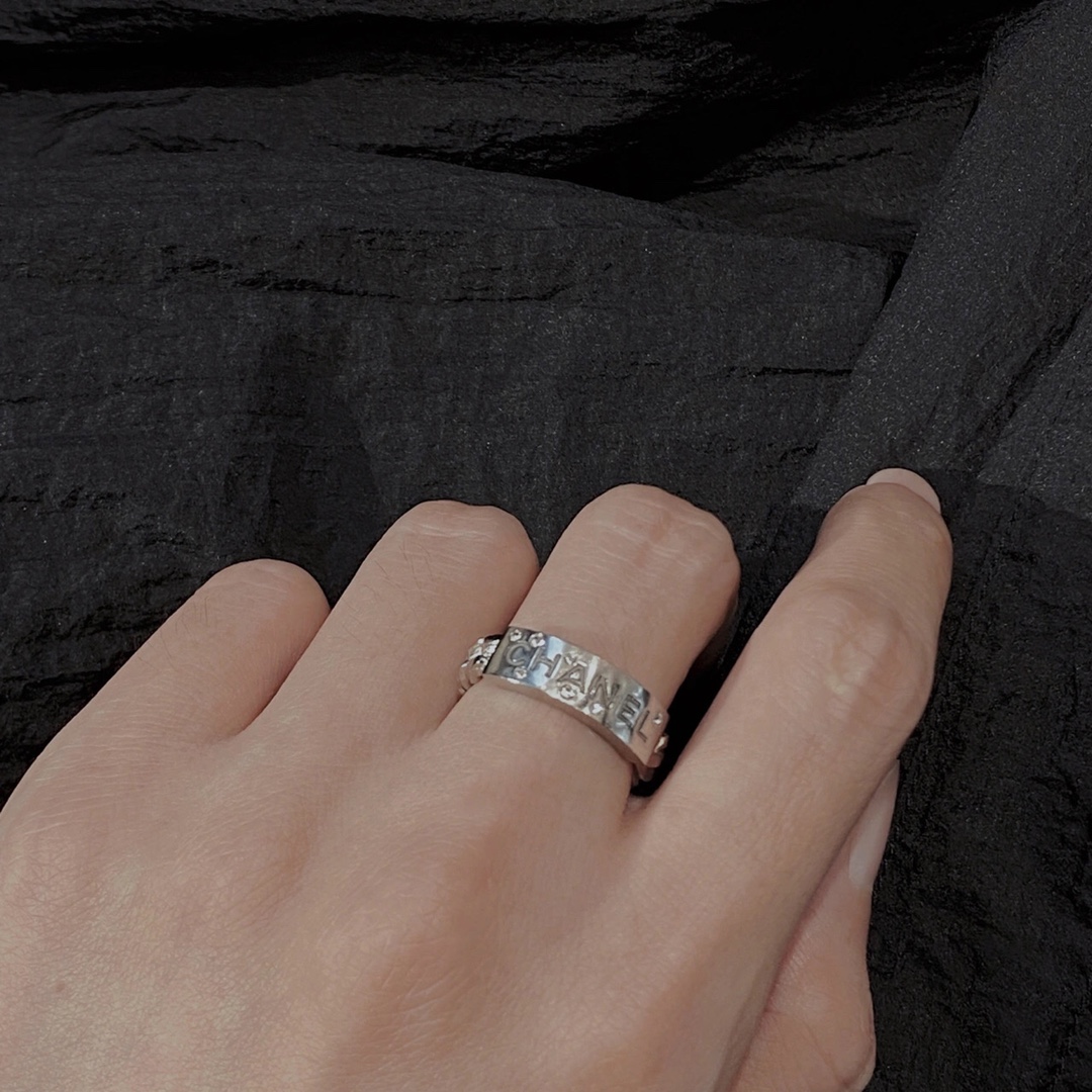 Chanel Monogram Silver Ring - Best Replica Jewelry™