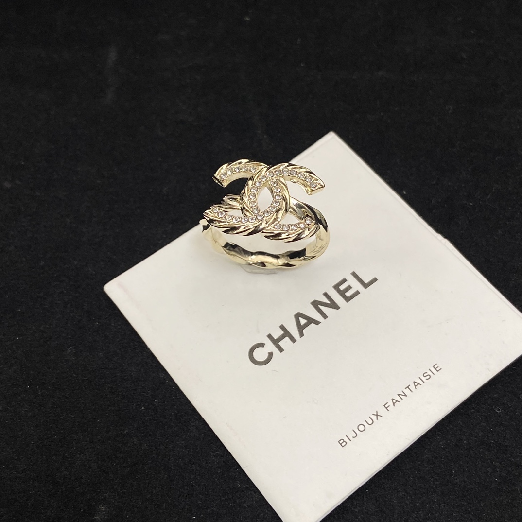 Chanel Dainty Diamond Paved Coco Ring - Best Replica Jewelry™