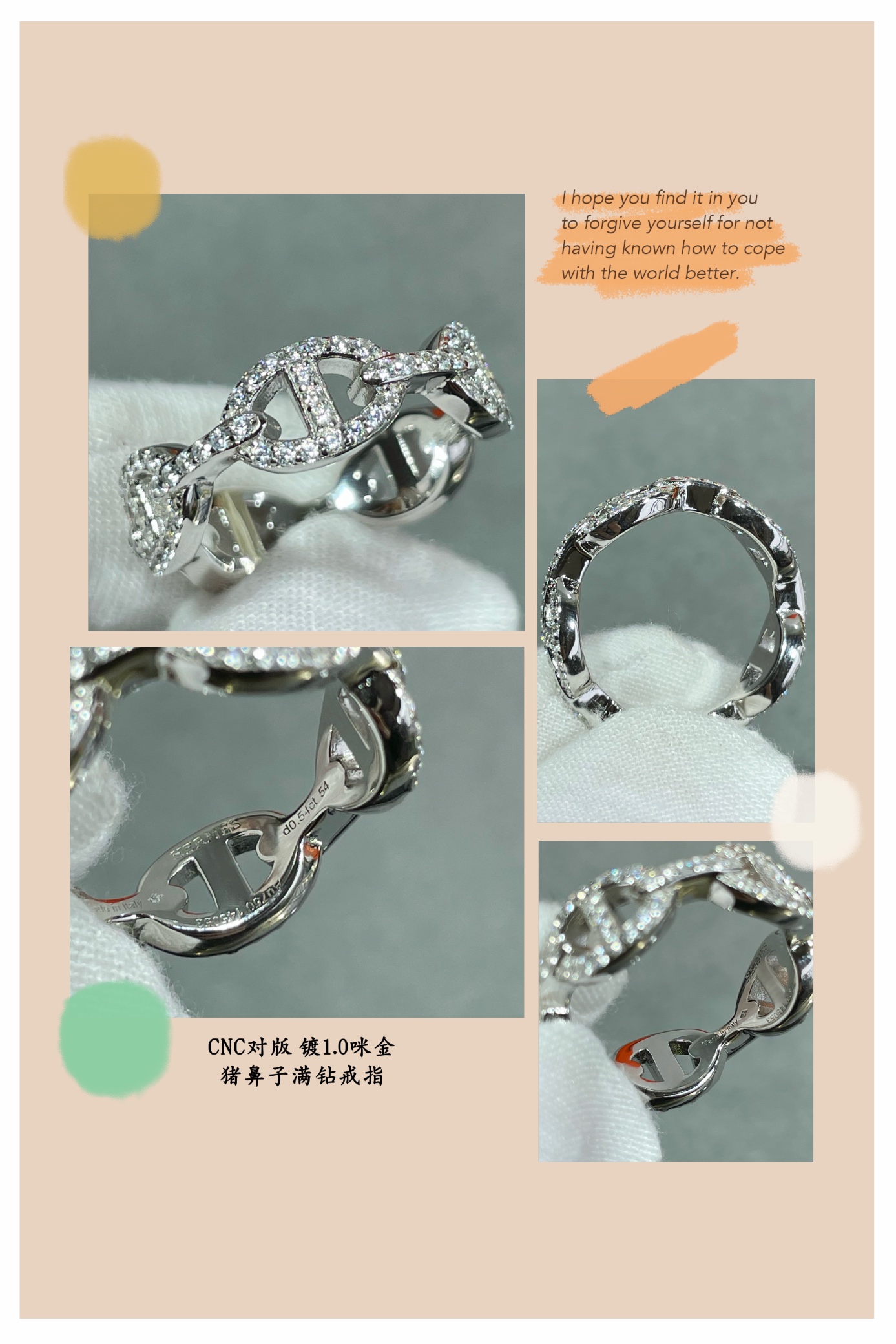 Hermes Diamond Paved Pig Nose Ring - Best Replica Jewelry™