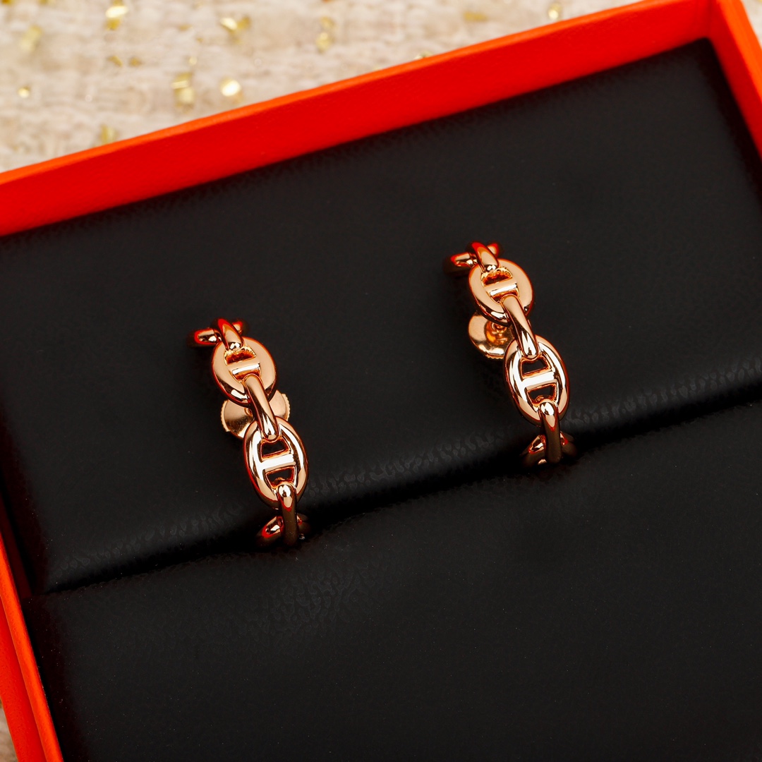 Hermes Pig Nose Half Hoop Earrings - Best Replica Jewelry™