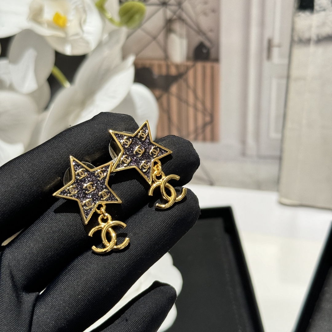Chanel Star Enamel Coco Brooch Earrings - Best Replica Jewelry™