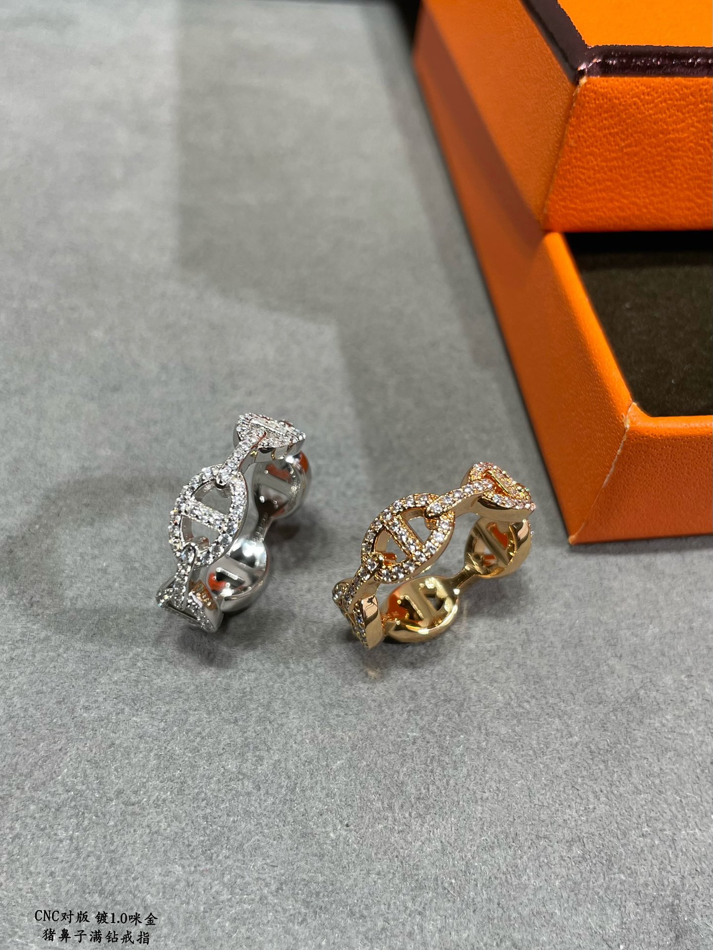 Hermes Diamond Paved Pig Nose Ring - Best Replica Jewelry™