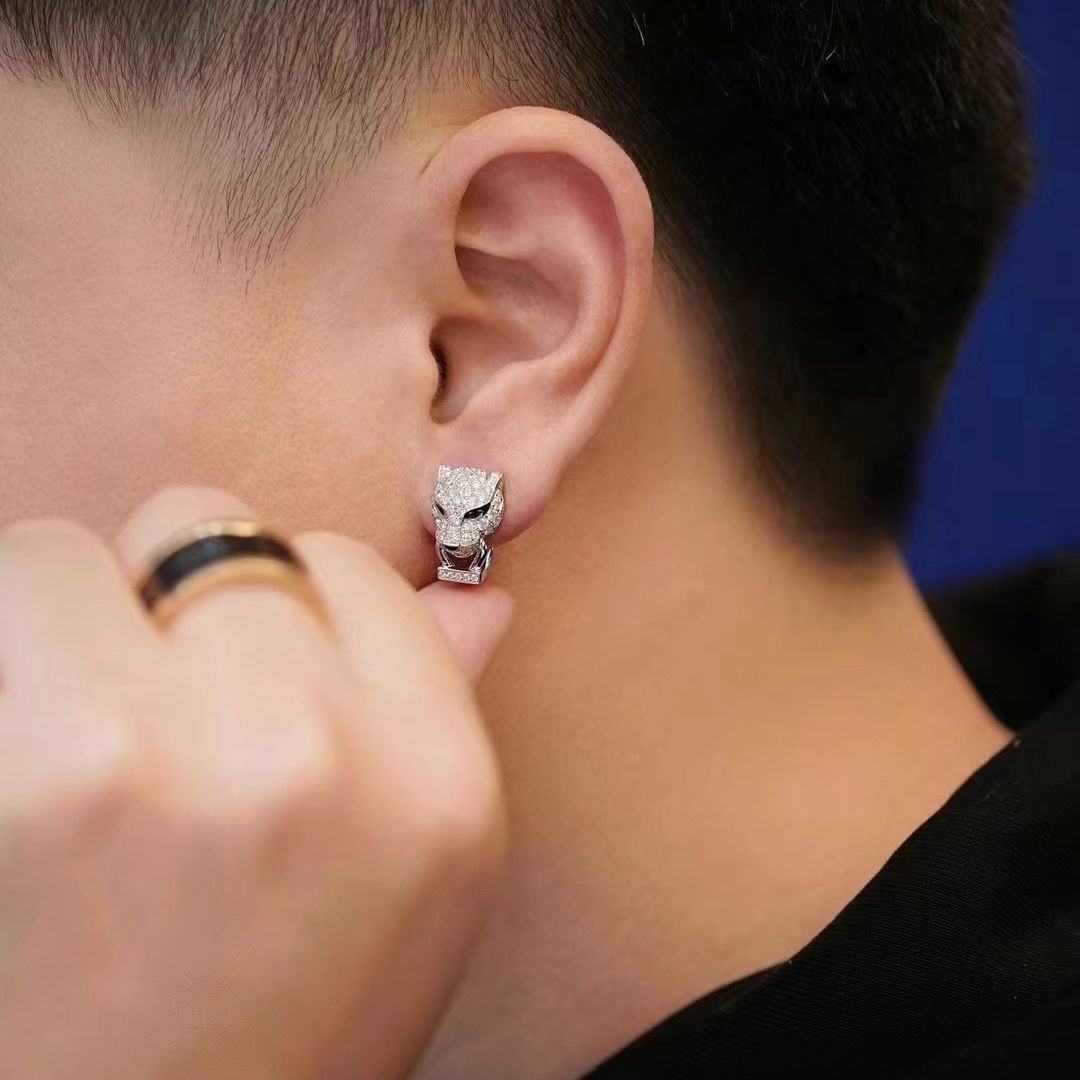 Cartier Unisex Men Leopard Head Earring - Best Replica Jewelry™