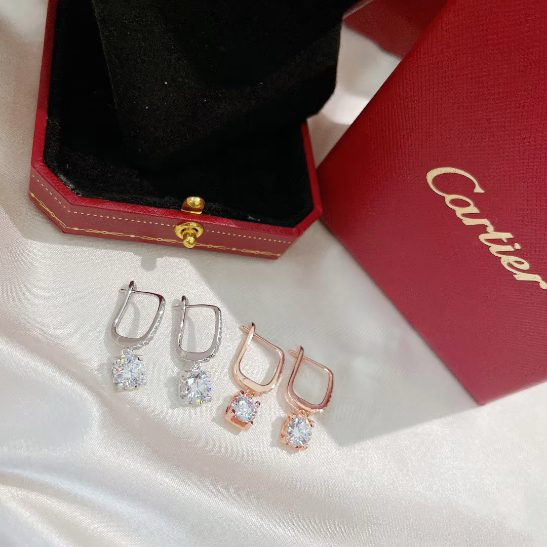 Cartier Square Diamond Dangle Earrings - Best Replica Jewelry™
