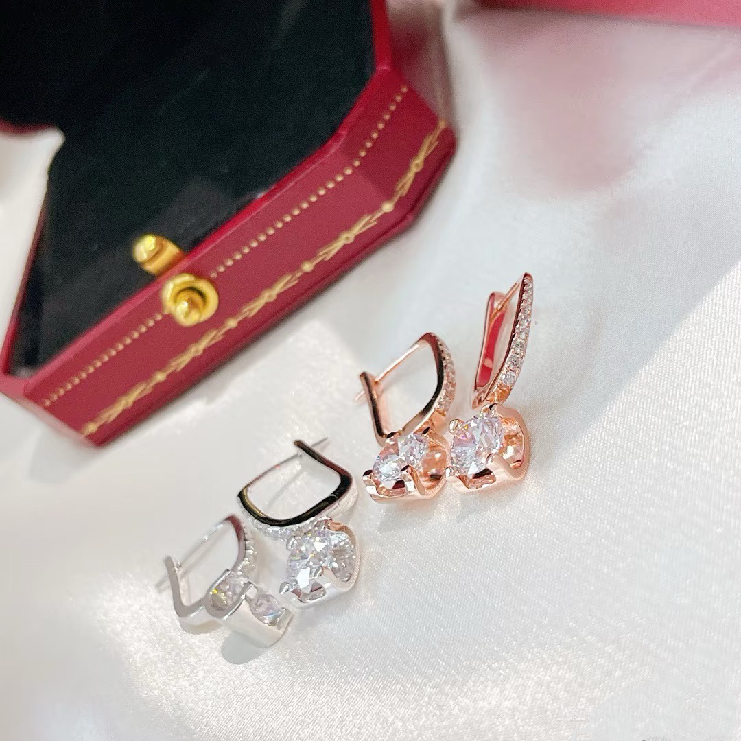 Cartier Square Diamond Dangle Earrings - Best Replica Jewelry™