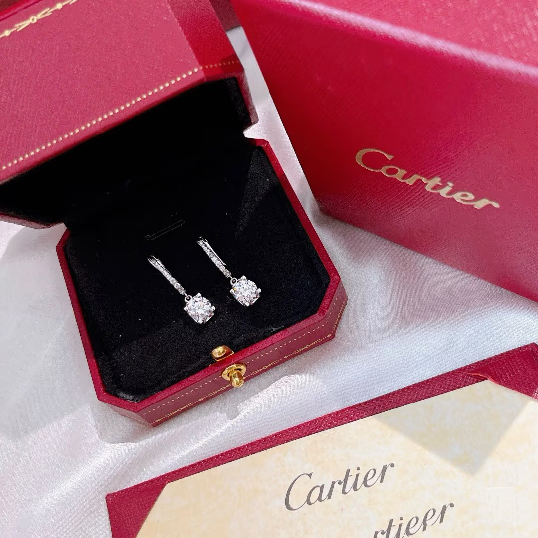 Cartier Square Diamond Dangle Earrings - Best Replica Jewelry™