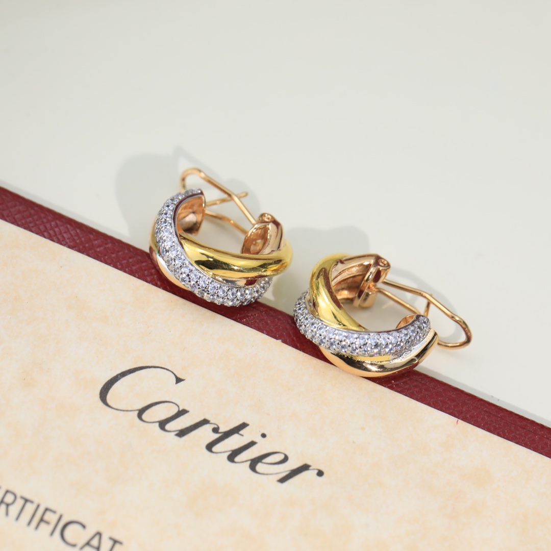 Cartier Mixed 3 Metal Color Trinity Earrings - Best Replica Jewelry™