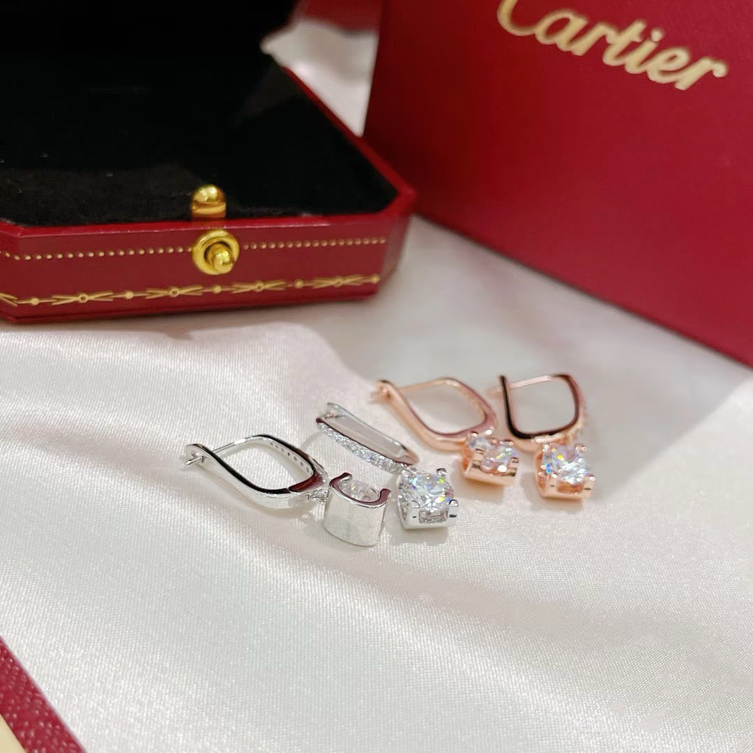 Cartier Square Diamond Dangle Earrings - Best Replica Jewelry™