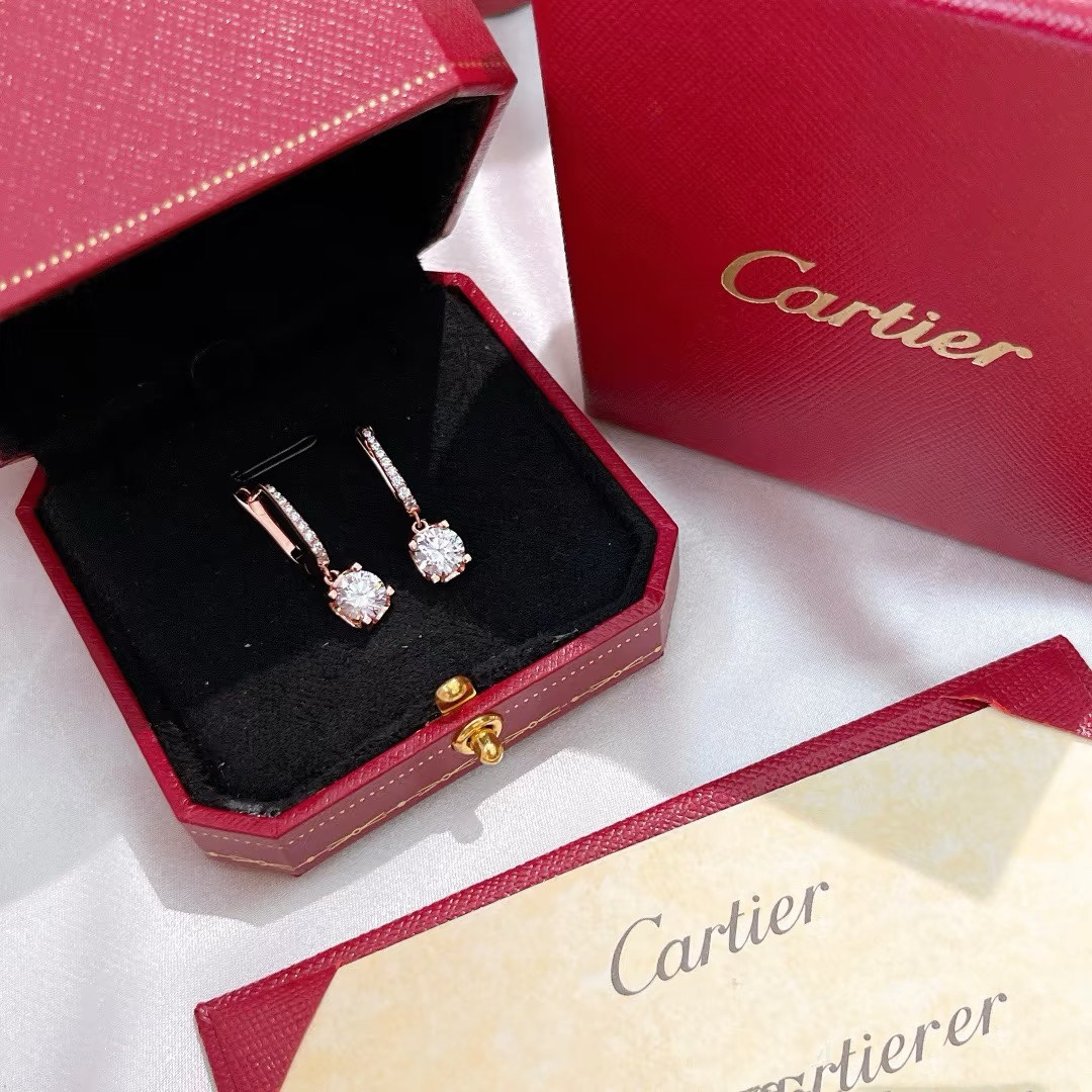 Cartier Square Diamond Dangle Earrings - Best Replica Jewelry™