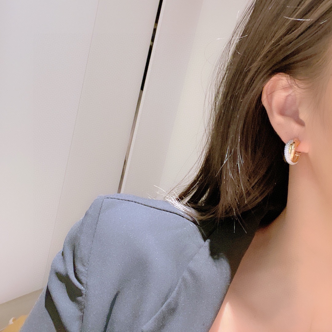 Cartier Mixed 3 Metal Color Trinity Earrings - Best Replica Jewelry™