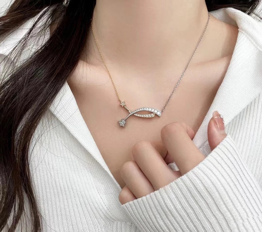 Chanel Mixed Metal Colors Comete Necklace - Best Replica Jewelry™