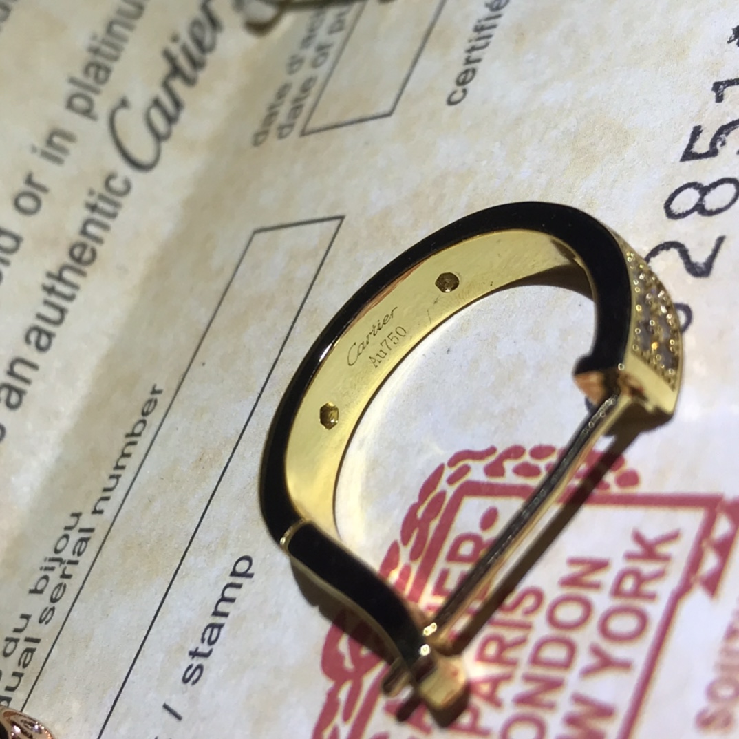 Cartier LEVE Full Paved Diamond Hoop Earrings - Best Replica Jewelry™