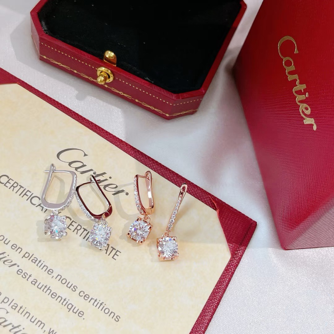 Cartier Square Diamond Dangle Earrings - Best Replica Jewelry™