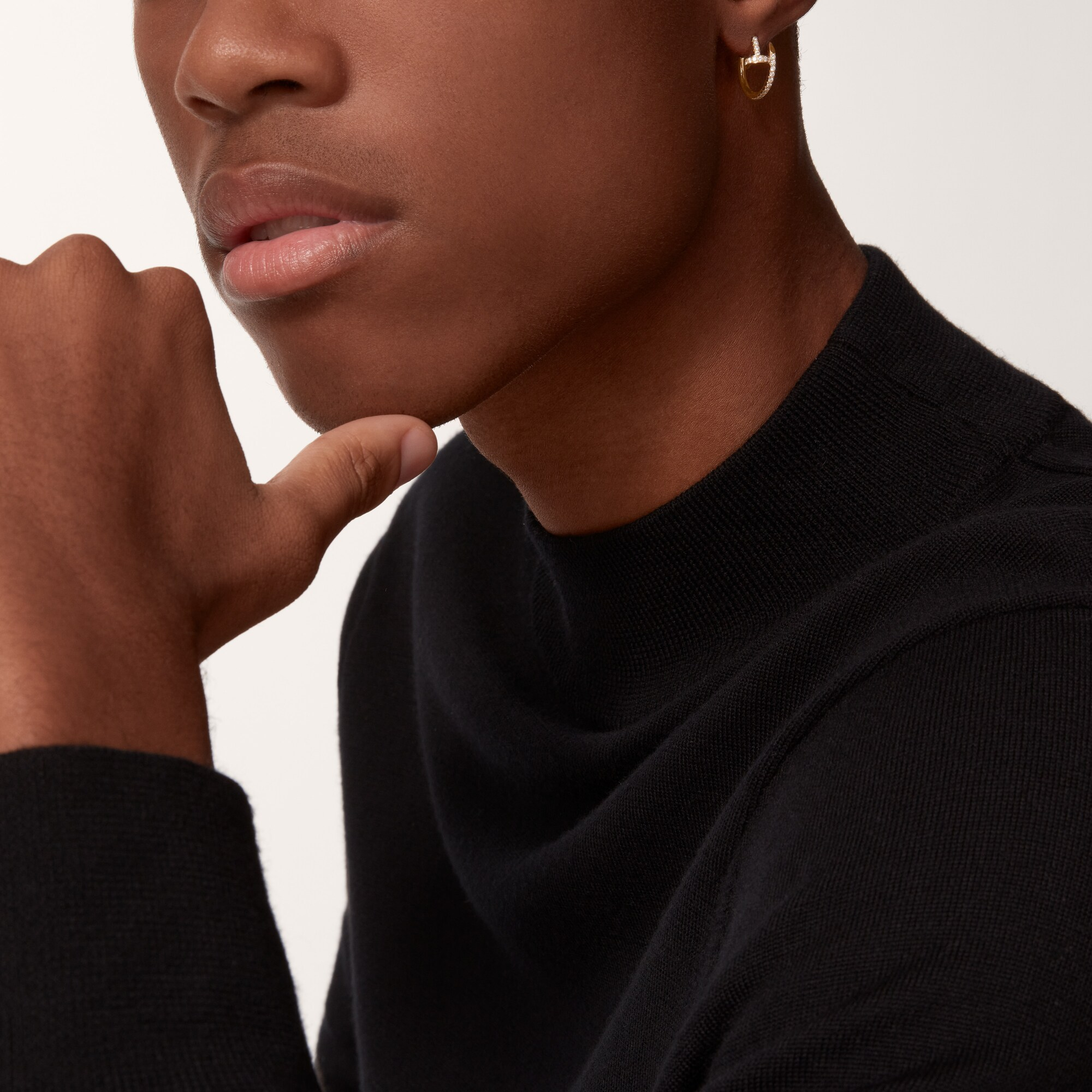 Cartier Juste un Clou Hoop Earrings, Small Model, Full Diamond Paved - Best Replica Jewelry™