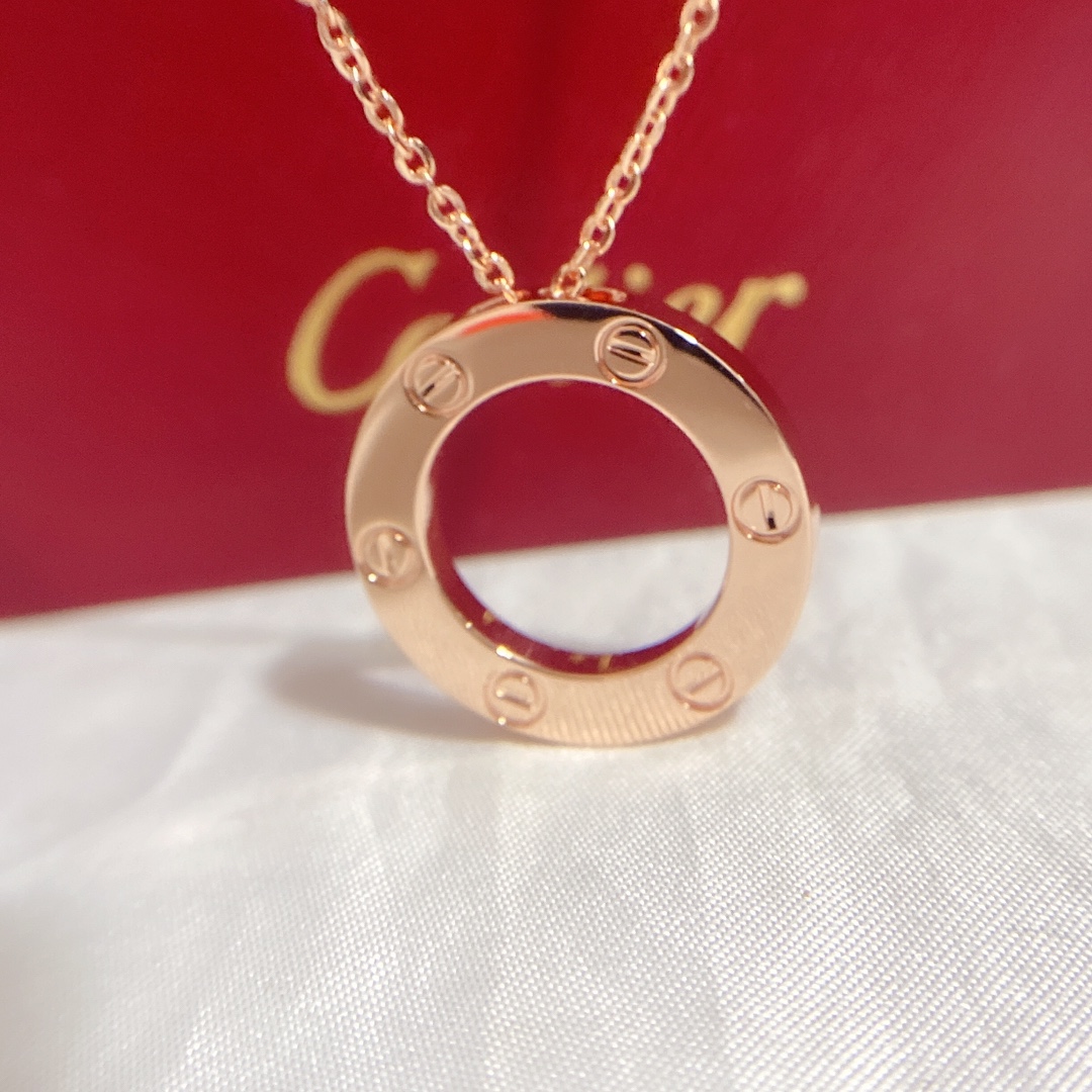 Cartier No Diamond LOVE Pendant Necklace in Pink Gold - Best Replica Jewelry™